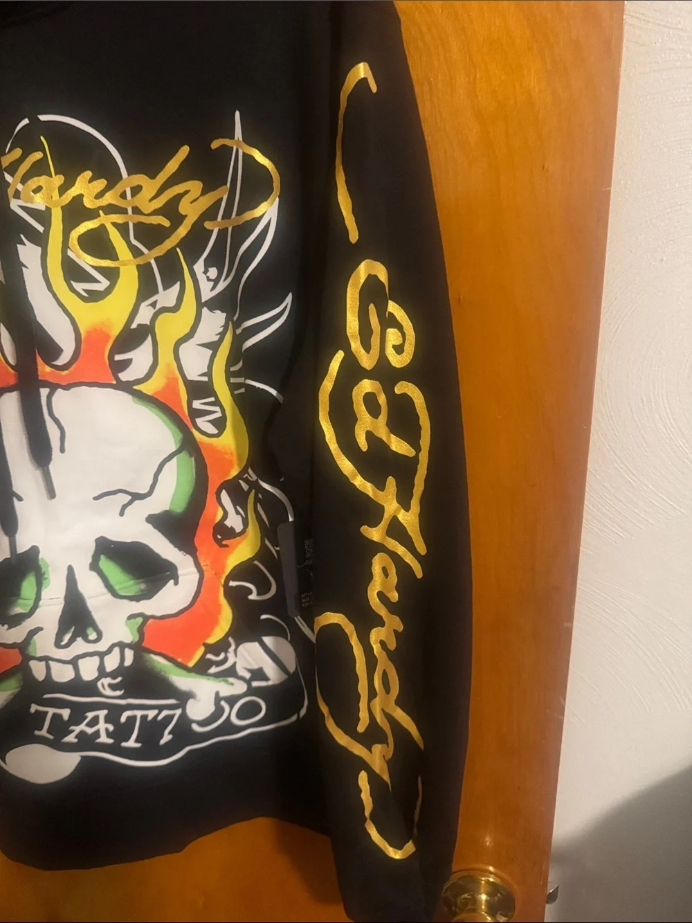 Ed Hardy Hoodie Mens Large Black